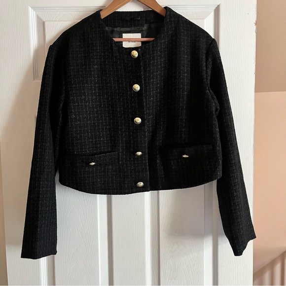 Abercrombie & Fitch Collarless Tweed Jacket - Picture 6 of 8